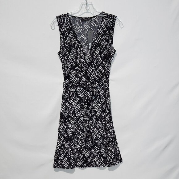 Apt 9 Printed Knit Sleeveless Faux Wrap Dress Size XS - Picture 1 of 11